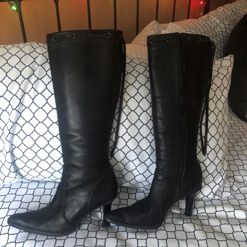 Coach Black Leather Boots - sz 9M